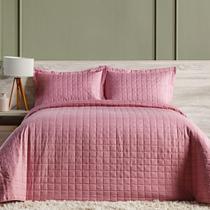 Colcha Cobre Leito Casal King Size 3 Peças 300 Fios Rosê