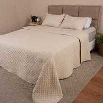 Colcha Cobre Leito Casal kit 3 peças Dupla Face Micro Percal Macio Ultrassônico - BF Colchões