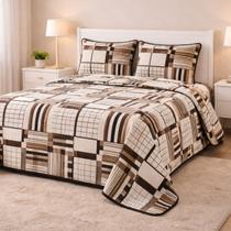 Colcha Cobre Leito Casal Padrão Piquet 2,50mx2,20m 3 Peças