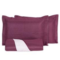 Colcha Cobre Leito Casal Queen 3 Peças Dupla Face 200 Fios Matelado Ultrassônico Porta Travesseiro Aba Americana Siena Double