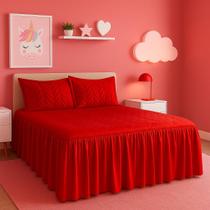 Colcha Cobre Leito Casal Yasmin Matelada Avulsa de Alta Qualidade Cetim Charmousse Vermelho Brilhante