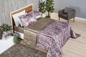 Colcha cobre leito cetim floral casal Queen macio 3 peças Colcha cobre leito cetim floral casal Queen macio 3 peças