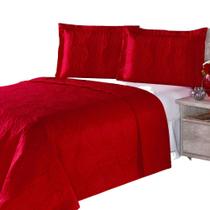 Colcha Cobre Leito Clean Rosas Cama Quarto Casal 3 Peças