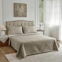 Colcha Cobre Leito Diamonds Neo Queen 03 Peças Camesa Bege