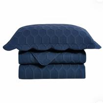 Colcha Cobre Leito Ilusion Favo Casal 220x240 Camesa Azul Marinho Colcha Cobre Leito Ilusion Favo Casal 220x240 Camesa Azul Marinho