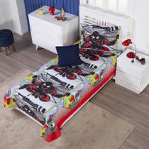 Colcha Cobre Leito Infantil Aranha Solteiro Menino + Capa de Almofada