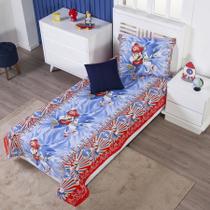 Colcha Cobre Leito Infantil Game Solteiro Menino + Capa de Almofada Colcha Cobre Leito Infantil Game Solteiro Menino + Capa de Almofada