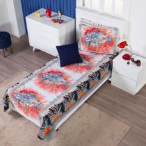 Colcha Cobre Leito Infantil Personagens Desenho Animado 02 Peças + Brinde Cama de Solteiro Menino