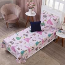 Colcha Cobre Leito Infantil Princesas Solteiro Menina + Capa de Almofada