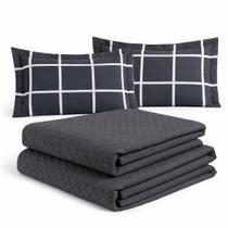 Colcha Cobre Leito Jogo Roupa Cama Casal Queen 5 Pçs Matelado Fronha Macio Dupla Face Toque Seda