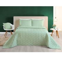 Colcha Cobre Leito King 3 Peças 200 Fios Micropercal Ágata Verde