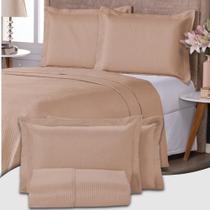 Colcha Cobre Leito King Size Dupla Face 200 Fios 3 Peças Com Porta travesseiro Matelado Premium Luxo Siena Roll - FV Enxovais