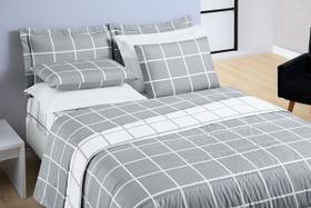 Colcha Cobre Leito P/ Cama de Casal King Size 200 Fios Grid