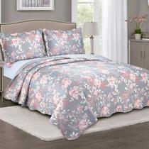 Colcha Cobre Leito Queen 3 Peça Dupla Face Estampada Camesa