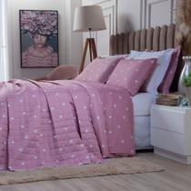 Colcha Cobre Leito Queen 3 Peças Essencialle Algodão 160 Fios Estampado Sofisticado Luxo