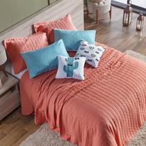 Colcha Cobre Leito Queen 7 Peças Basic 300 Fios Coral Love Colcha Cobre Leito Queen 7 Peças Basic 300 Fios Coral Love