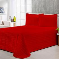 Colcha Cobre Leito Queen com Porta Travesseiro 300 Fios Toque Macio Kit 3 Peças Vermelho Colcha Cobre Leito Queen com Porta Travesseiro 300 Fios Toque Macio Kit 3 Peças Vermelho