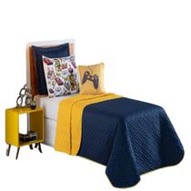 Colcha Cobre Leito Roupa Cama Edredom Solteiro 5 Pçs Matelado Dupla Face Quarto Menino Video Game Colcha Cobre Leito Roupa Cama Edredom Solteiro 5 Pçs Matelado Dupla Face Quarto Menino Video Game