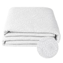 Colcha Cobre Leito Slim Casal 1 Peça Matelado Ultrassônico Face Única Várias Cores COR:BRANCO