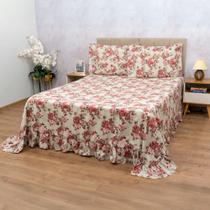 Colcha Cobre Leito Solteiro 2 Peças Com Babado Micropercal