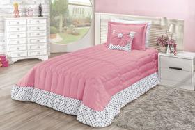 Colcha cobre leito solteiro 2,40x1,90m nina 5 peças elegante Colcha cobre leito solteiro 2,40x1,90m nina 5 peças elegante