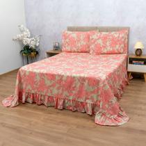 Colcha Cobre Leito Solteiro Com Babado Estampado 400 Fios Colcha Cobre Leito Solteiro Com Babado Estampado 400 Fios