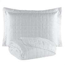 Colcha Cobre Leito Solteiro com Porta Travesseiro 300 Fios Toque Macio Kit 2 Peças Branco Colcha Cobre Leito Solteiro com Porta Travesseiro 300 Fios Toque Macio Kit 2 Peças Branco