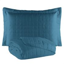 Colcha Cobre Leito Solteiro com Porta Travesseiro 300 Fios Toque Macio Kit 2 Peças