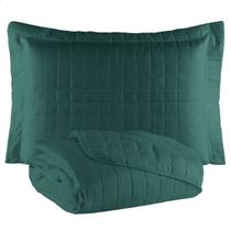 Colcha Cobre Leito Solteiro com Porta Travesseiro 300 Fios Toque Macio Kit 2 Peças Verde Colcha Cobre Leito Solteiro com Porta Travesseiro 300 Fios Toque Macio Kit 2 Peças Verde