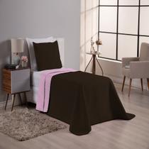 Colcha Cobre Leito Solteiro Dupla Face Duas Cores Kit 02 Peças Matelado 170 Fios