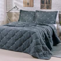 Colcha Cobre Leito Unique Casal Padrão Bordado 3 peças 200 Fios