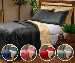 colcha cobreleito 3 peças dupla face micropercal e ultrassonico luxo preto lindo colcha cobreleito 3 peças dupla face micropercal e ultrassonico luxo preto lindo