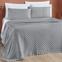 Colcha Cobreleito Casal King Size London 200 Fios Bordado Inglês NOBLESS