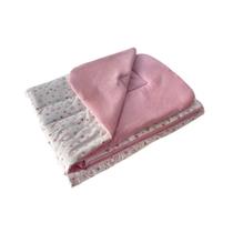 Colcha Cobreleito Infantil Estampada Cama Júnior 100% Algodão Corações Rosa Brilha Arrumadinho Enxovais