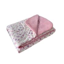 Colcha Cobreleito Infantil Estampada Solteiro 100% Algodão Foguete Rosa Brilha Arrumadinho Enxovais