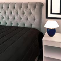 Colcha Cobreleito Solteiro 100% Algodão Malha Preta Arrumadinho Enxovais