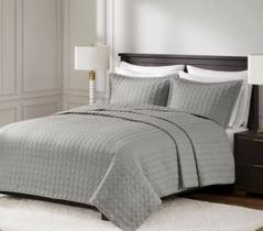 Colcha Cortex King 300 Fios Toque De Linho Costurado