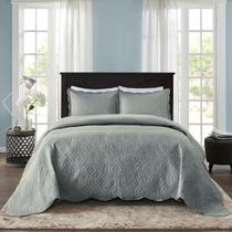Colcha Corttex Milão Cobre leito 150 fios king 2,60X2,80 Bege azul cinza
