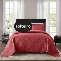 Colcha Corttex Milão Cobre leito 150 fios Solteiro 1,60X2,40 Bege Branco Rosa