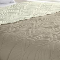 Colcha de Cama Box Casal Queen Size Cobre Leito Bouti Dupla Face Matelado 03 Peças Tropical