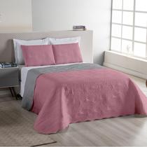 Colcha de Cama Box Casal Queen Size Cobre Leito Bouti Dupla Face Matelado 03 Peças Tropical