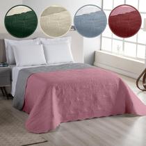 Colcha de Cama Box Cobre Leito Casal Queen Dupla Face 150 Fios Matelado FOLHAS