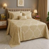 colcha de cama casal king 3 pçs 2,80x 2,60 - PALHA