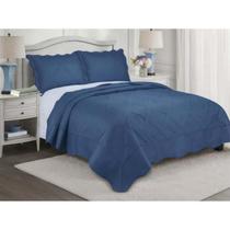 Colcha De Cama Egeu Casal 220x240 Azul Marinho Camesa
