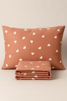 Colcha de Cama Estampada Corações 3 peças, Casal, Queen e King