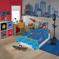 Colcha de Cama infantil da Liga da Justiça 140 x 220 cm 3 Peças - Lepper