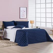 Colcha de cama Queen estampado dupla face micropercal