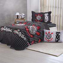 Colcha de Cama Solteiro Masculino Cinza Corinthians Cobre Leito Infantil Adulto 2 peças Menino Menina Luxo Dupla Face Feminino Colcha de Cama Solteiro Masculino Cinza Corinthians Cobre Leito Infantil Adulto 2 peças Menino Menina Luxo Dupla Face Feminino