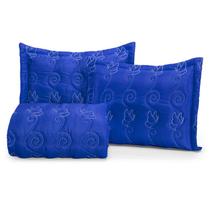 Colcha de casal Eva Casal 3 Peças Bordada Cama Box