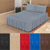 Colcha de casal padrão oxford 200 fios cobre leito bordado + 2 porta travesseiros Colcha de casal padrão oxford 200 fios cobre leito bordado + 2 porta travesseiros